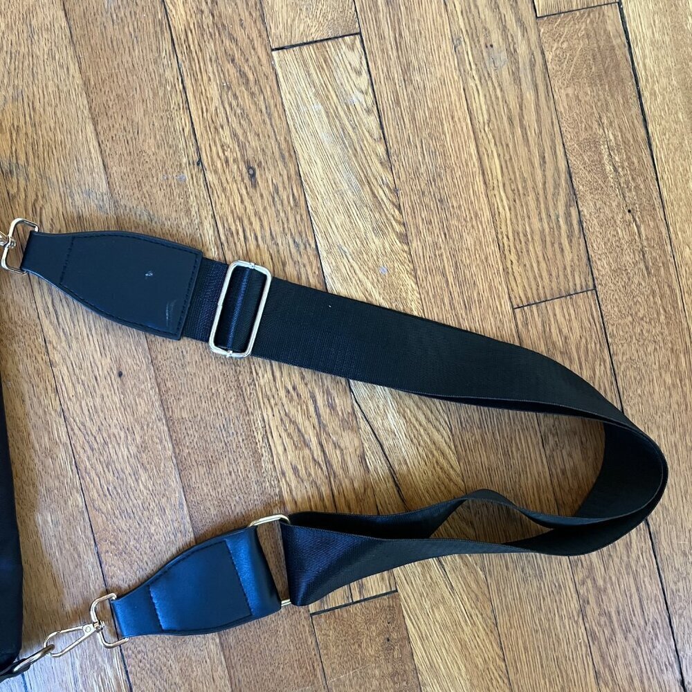 Black Nylon Belt Bag with Gold Detailing - Picture 5 of 5